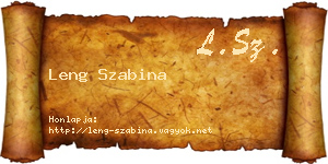 Leng Szabina névjegykártya